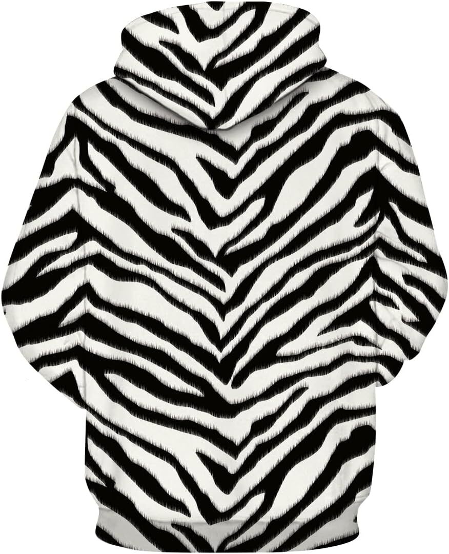 Hoodie for Mens Womens Zebra Print Long Sleeve Sweatshirt Pullover Hoodie for Mens Womens Graphic Zebra vision Hoodies sweatshirt Pullover Long Sleeve