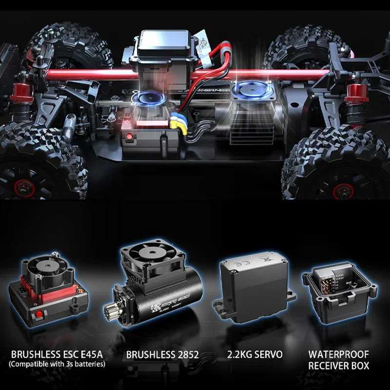 Hypergo MJX 14210 1/14 V2.0 Rc remote control car 4WD off-road racing RC truck brushless 2.4G electric drift car boy toy X241101