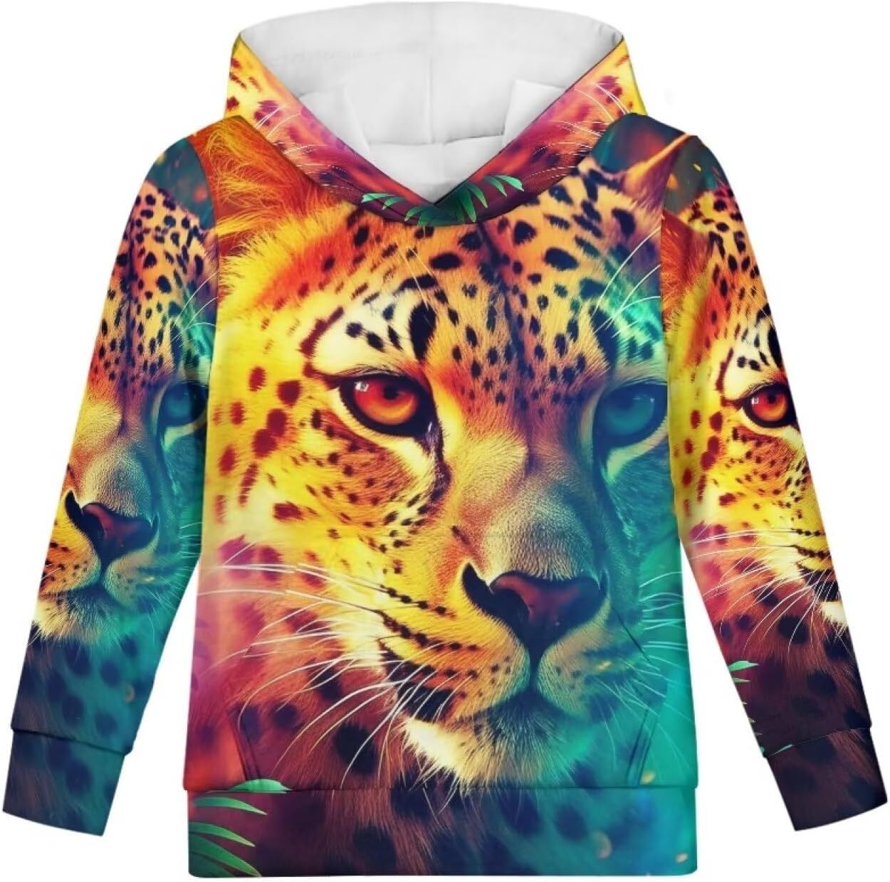 Hoodie for Mens Womens Boys And Girls Hoodie Animal Graphic Three-dimensional leopard Gift Novelty Hooded Graphic Hoodies sweatshirt Pullover Long Sle