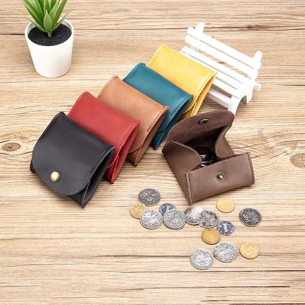 Portable Leather Coin Purse Vintage Design Individuati Earbuds Earphe Holder Pouch For Women Men mini WalletXJ241111