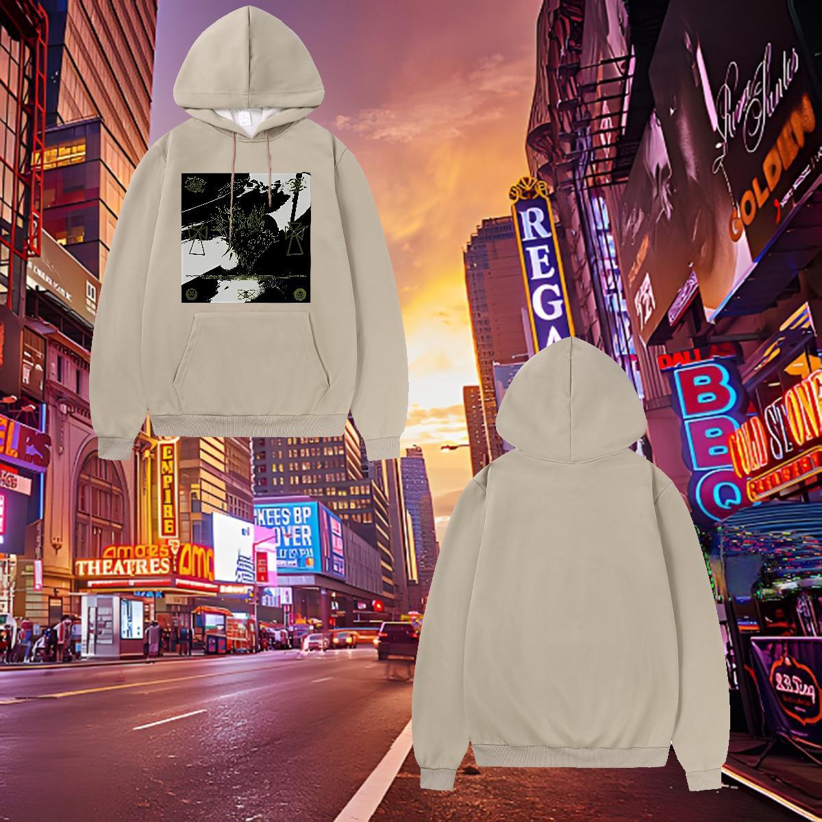 Free Shipping Hoodie Black Oversized Lady Couples Hoodie Clothes Hoodie Drawstring Long Sleeve Casual 350g Cotton