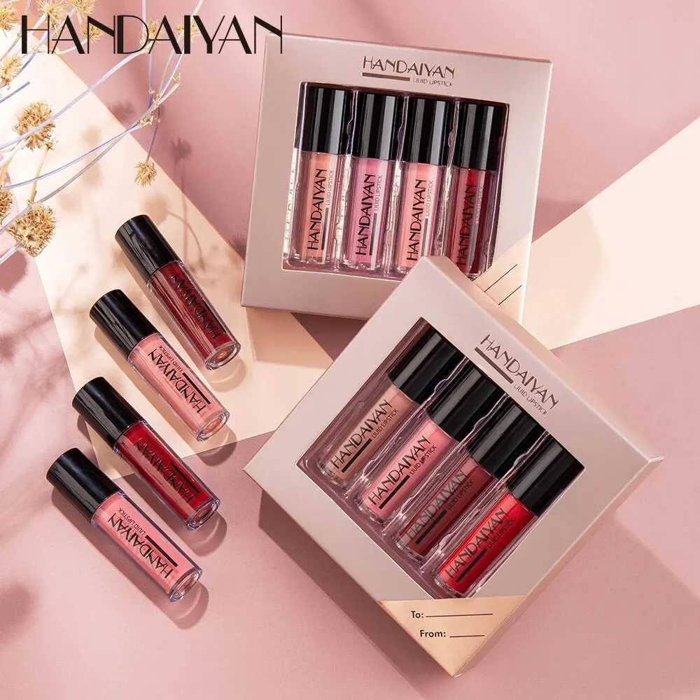 4pcs Lip Gloss Series Makeup Set Suitable for Girls Micro Smooth Lip Gloss Soft Liquid Durable Lip Gloss Set W241101