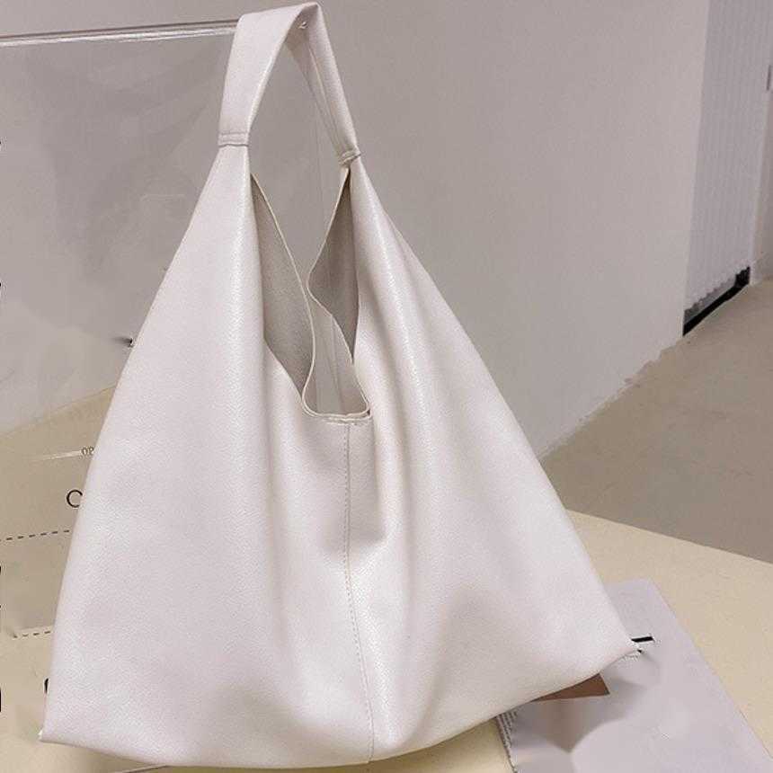 Shoulder Bags Texture Soft Leather Tote Bag Large Capacity Shoulder Bag Korean Edition Solid Color Shopping Bag Extremely Simple Style WoMens Bag 2410
