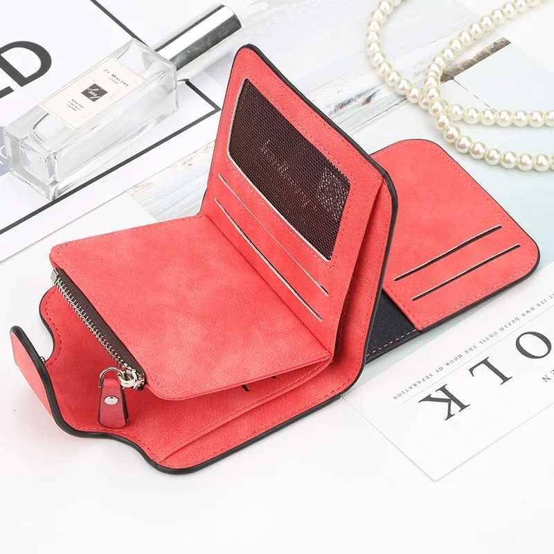 Baellerry Brand Wallet Women 2023 New Womens Short Wallet Korean Buckle Sanded Leather Coin Purse Mini Female Purses CarterasXJ241111