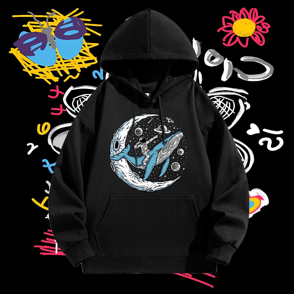 2024 New Men Sweatshirt hoodie Drawstring Long Sleeve Designer Hoodie Pullover DIY Clothes Home Outdoor Cotton 350g