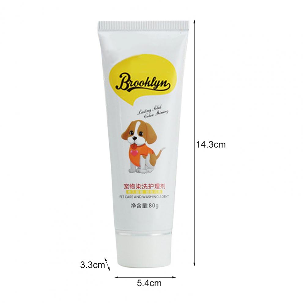 80g Pet Dog Cats Hair Color DIY Dye Agent Semi Permanent Dye Cream Non-Fading Colorful Dog Hair Bright Coloring Dyestuff Pigment