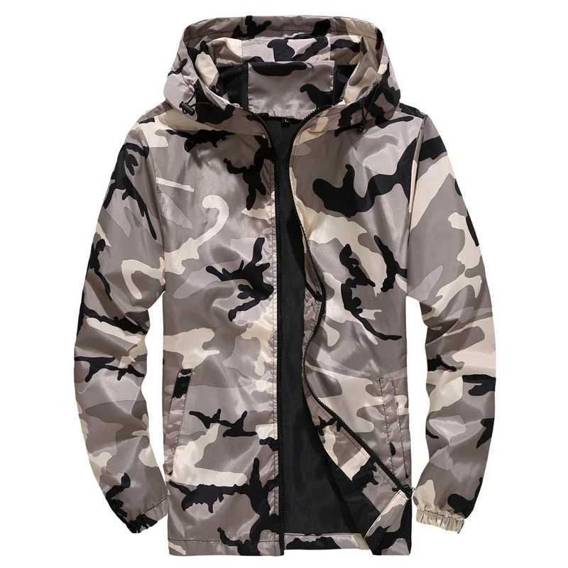 Windbrr camouflage jacket mens autumn casual hooded jacket mens T-shirt hip-hop sportswear camouflage military jacket Plus size 4XL W241102