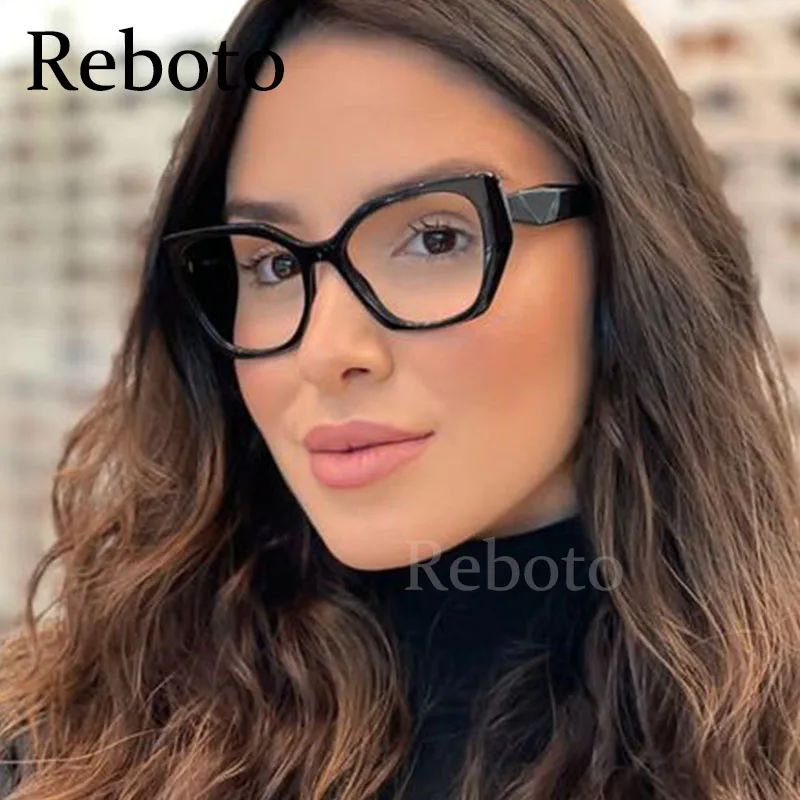 Luxury Brand Cat Eye Glasses Frames For Women TR90 Anti Blue Light Transparent Eyeglasses Clear Optical Spectacles Eyewear
