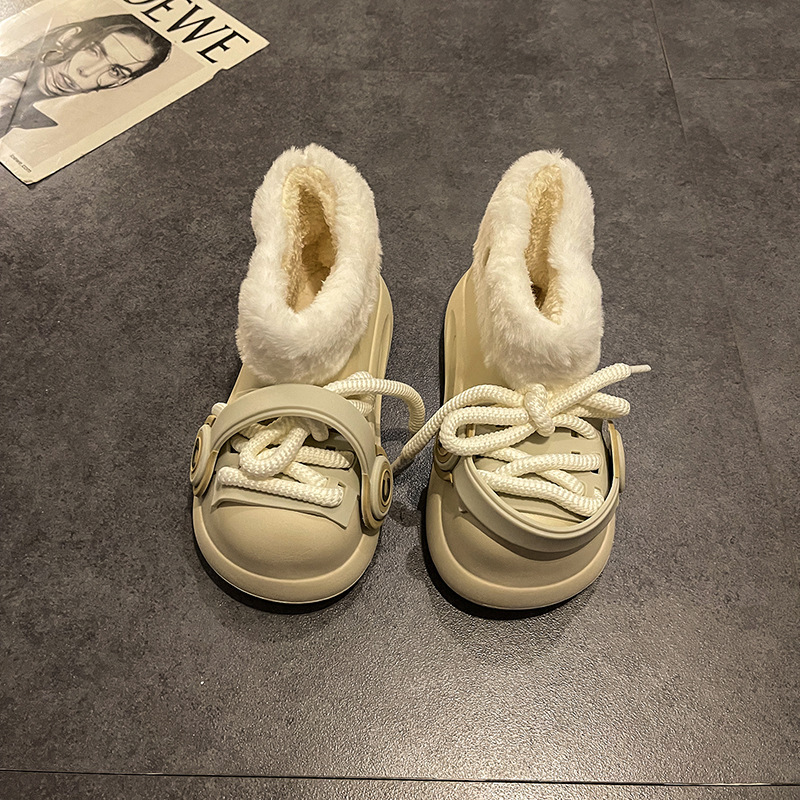 Women's Strap Earphones Winter Warm Cotton Shoes Free Shipping