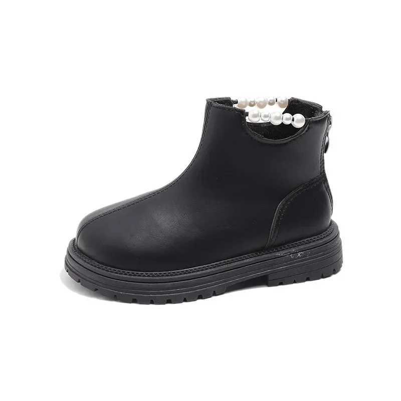 Girls Boots Princess Shoulder Fashion Ankle Boots Warm Plush Winter Shoes Solid Color Version Childrens Cotton Boots M241102