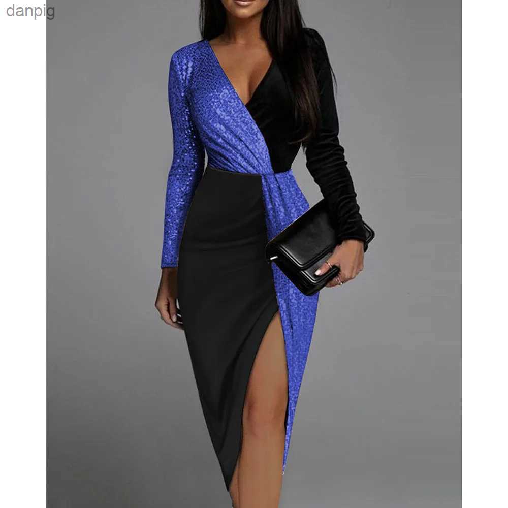 Urban Sexy Dresses Plus Size Formal Occas Long Dress for Women Clothing 2023 Autumn Skirt for Female Evening Party Oversized Elegant Dress Y240402