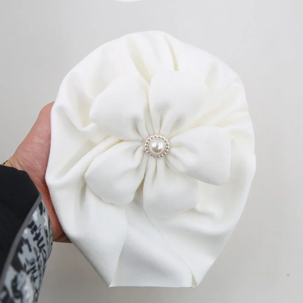 Cute Flower Faux Cashmere new Baby Hat Turban Baby Girl Hats Warm Toddler Headwraps Newborn Beanies Bonnet Caps 2025 Hair Accessories