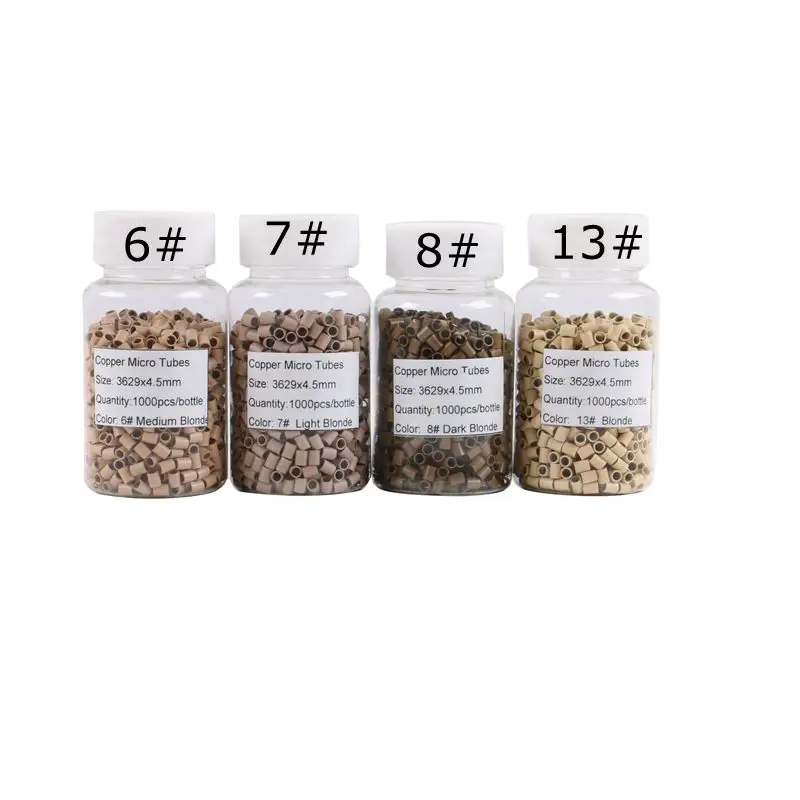 1000 3.6x2.9x4.5 straight Micro Links/Rings/Tubes/Beads Flat Edge Copper Micro Tubes For Hair Extensions 8 Colors Optional