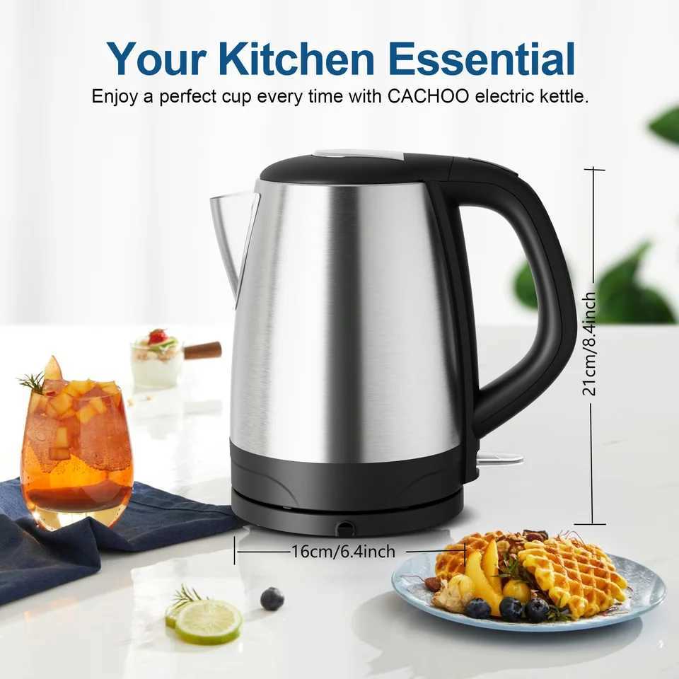 CACHOO 1.7L stainless steel electric kettle with LED indicator fast boiler hot water boiler Y241102