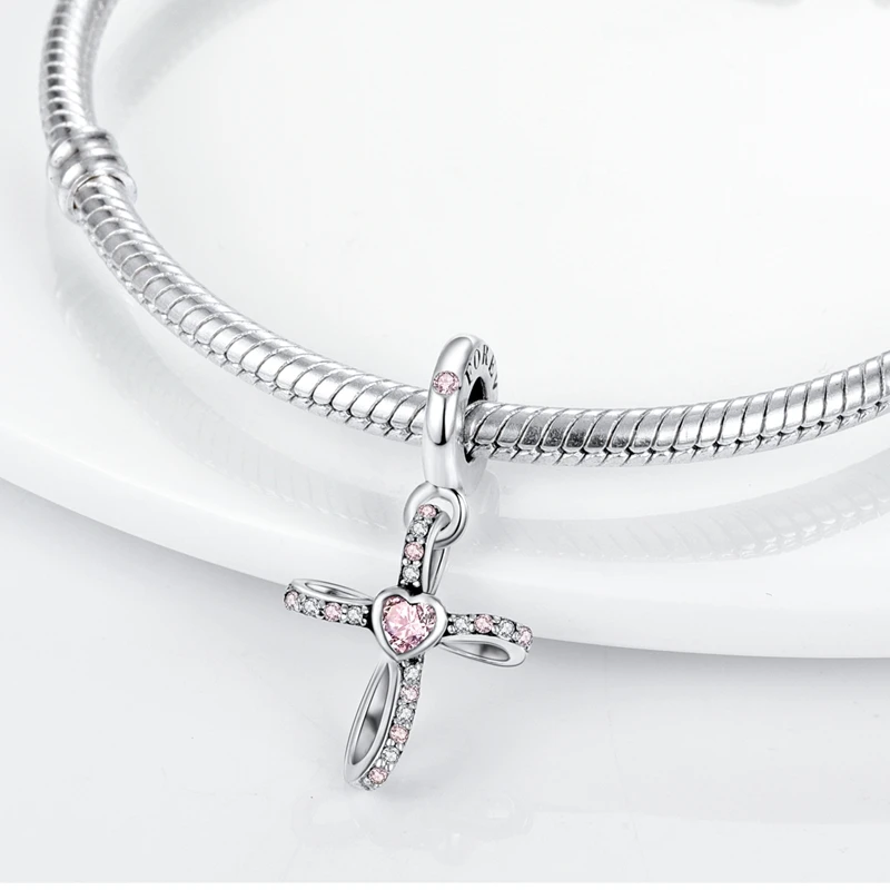 Devil's Eye Palm Charm Cross Amulet Charms Pendant Beads Fit Original Bracelet 925 Sterling Silver Jewelry DIY Making