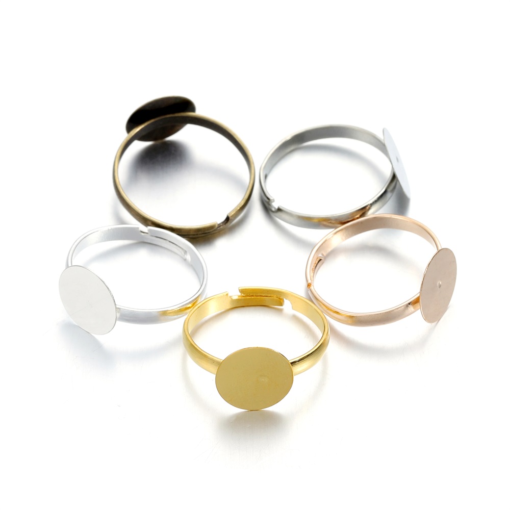 20-40Pcs/lot 7-10mm Metal Adjustable Blank Rings Setting For new DIY 2025 Handmade Ring Jewelry Making Finding Supplies Accessories