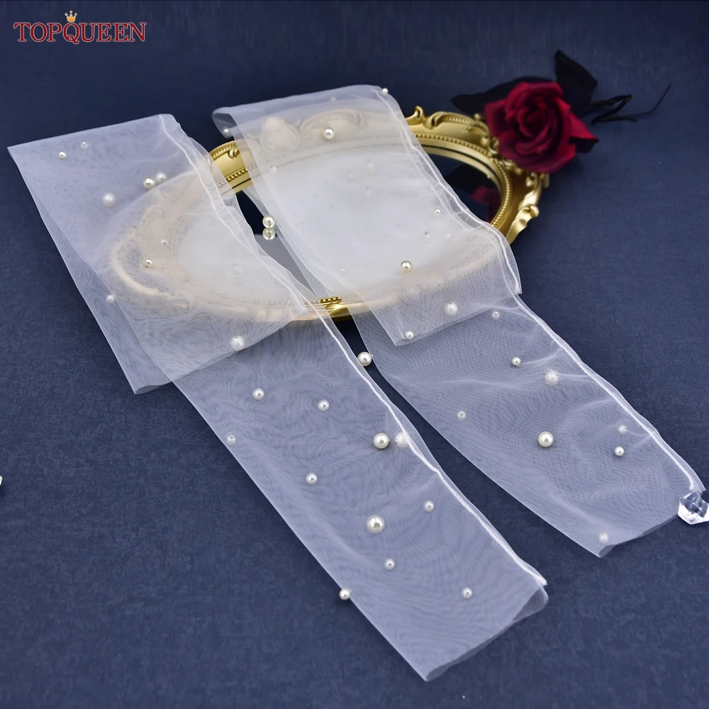 new TOPQUEEN VM20 Bachelorette Party Accessories Removable Bride Sleeves Wedding 2025 Bridal Gloves Elbow Length Ladies Gloves