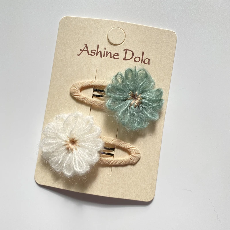 Wool Yarn Hairpin Baby Girls Hair new Clips Daisy Flower 2025 Barrettes For Kids Cute Pins Children Hairgrips Korean Style Accessories