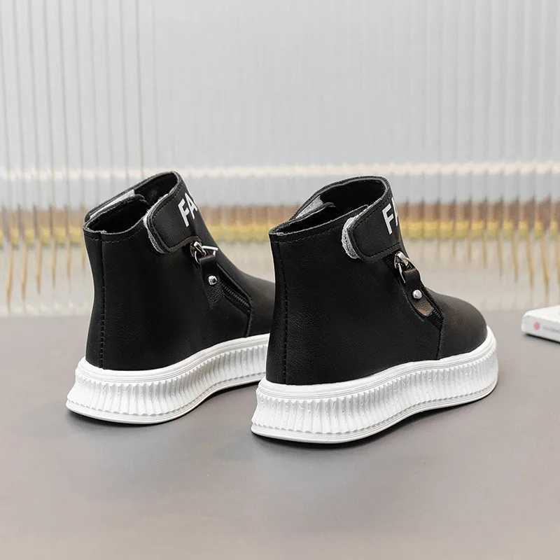 Childrens Fashion Boots Side Zipper Round Toe Classic Solid Anti Slip Boys and Girls Short Boots Size 21-30 M241102