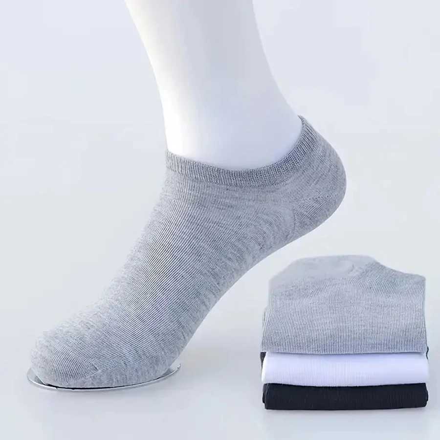 10/12 Pairs Men Solid Color Boat Comfortable Breathable High-Quality Business Low Tube Casual Slippers Ground LX241102