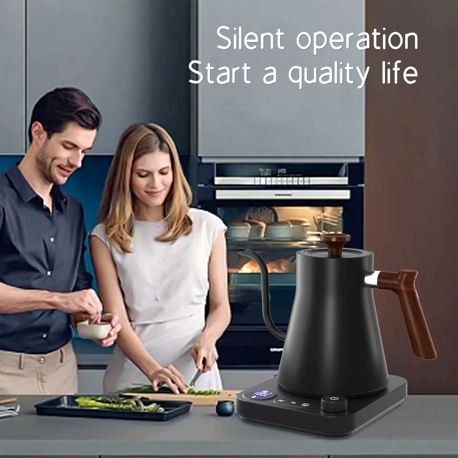 0.9L electric gooseneck kettle 1200W water boiler NTC temperature control LCD display screen automatically turns off poured onto the coffee teapot Y24