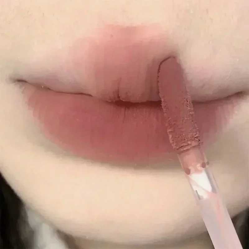 6 colors matte lip gloss waterproof easy to wear velvet rose reddish brown lip mud nude durable liquid lipstick lipstick makeup W241101