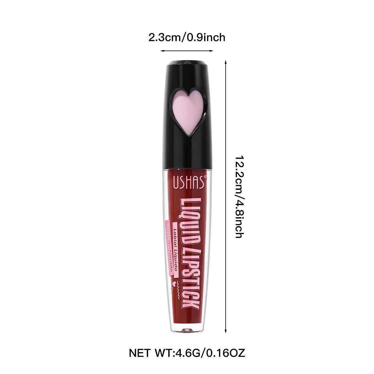 USHAS 6 Color lipstick Long lasting moisturizing lip color Heart shape design Simple color liquid lipstick W241101