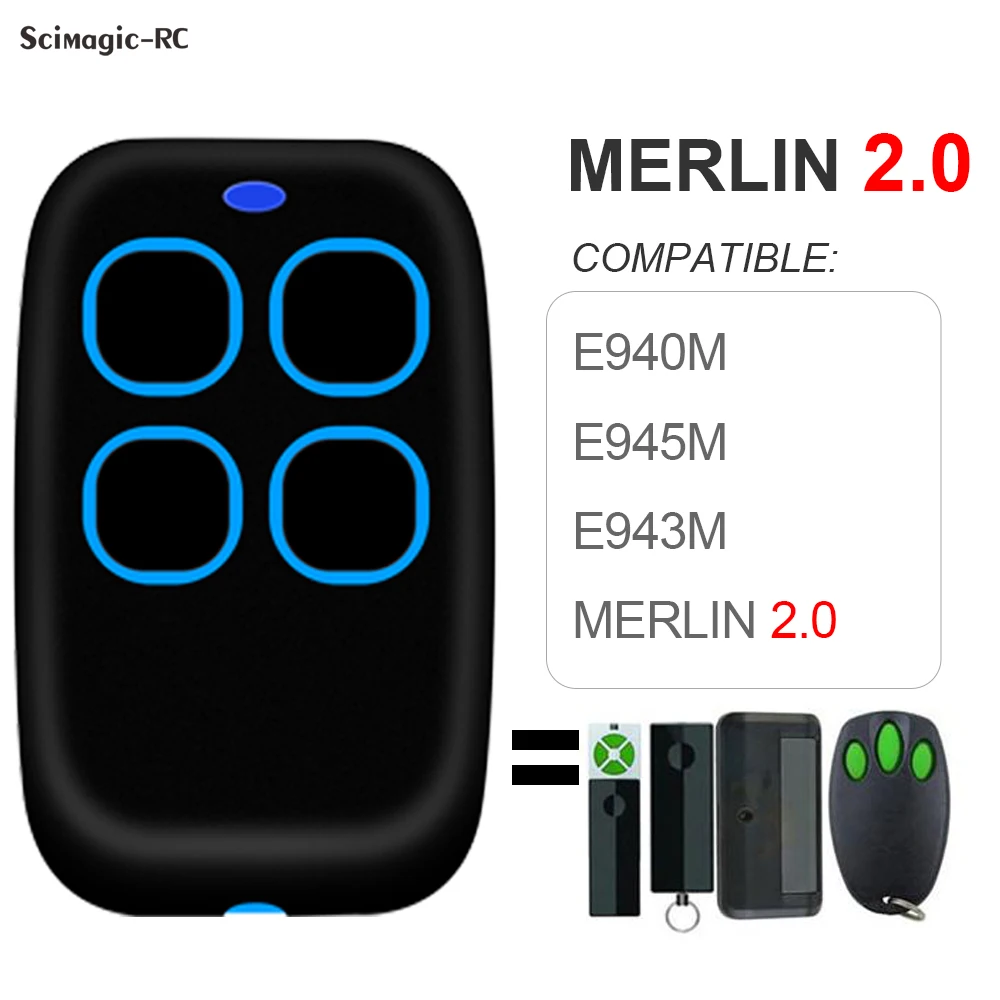 For Clone MERLIN+2.0 MERLIN E943 E945M E950 Garage 2025 Remote Control Gate Door Opener Gate new 433MHz Keychain