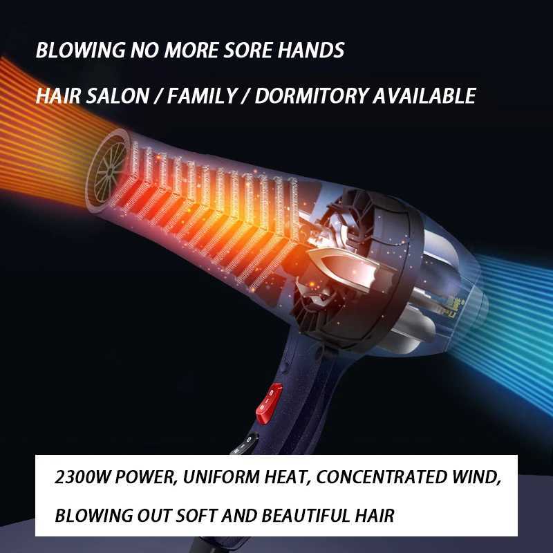 Hair Dryers Super Hair Dryer Ionic With Nozzle Comb Brush 220V Professional Hairdressing Accessories Hair Salon Handy Hairstyling Tools 240401