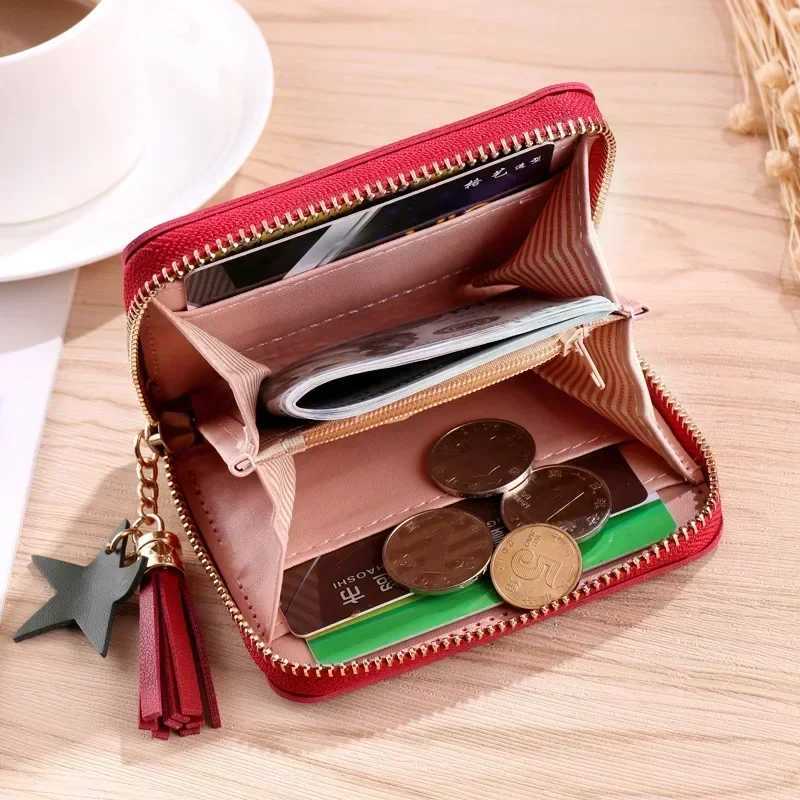 Women Small Wallet Ladies Mini Tassel Wallet Cute Girl Short Zipper Korean Pu Leather Coin Purse Female Hand Wallet PurseXJ241111