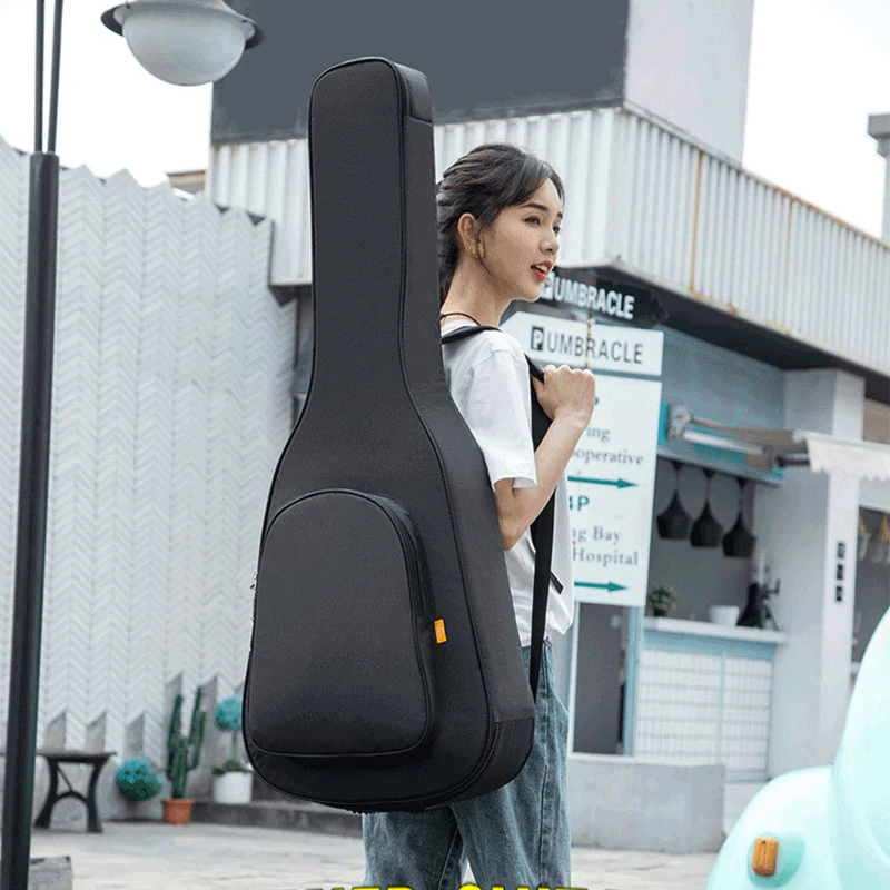 new 38/39 Inch Electric Guitar Bass Bag Adjustable Shoulder Strap Acoustic 2025 Folk Carry Soft Case 15mm Thicken Shockproof Padded XM108