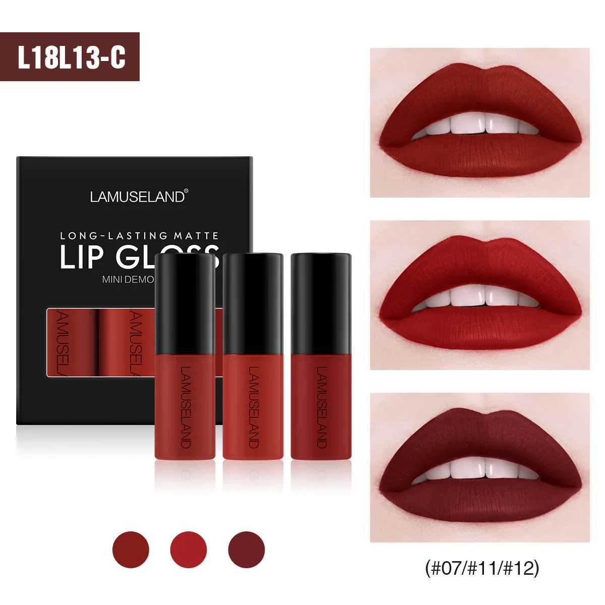 Mini 12 color liquid lip gloss waterproof glue free 24 hour long lasting velvet matte lipstick lip gloss cosmetics care W241101