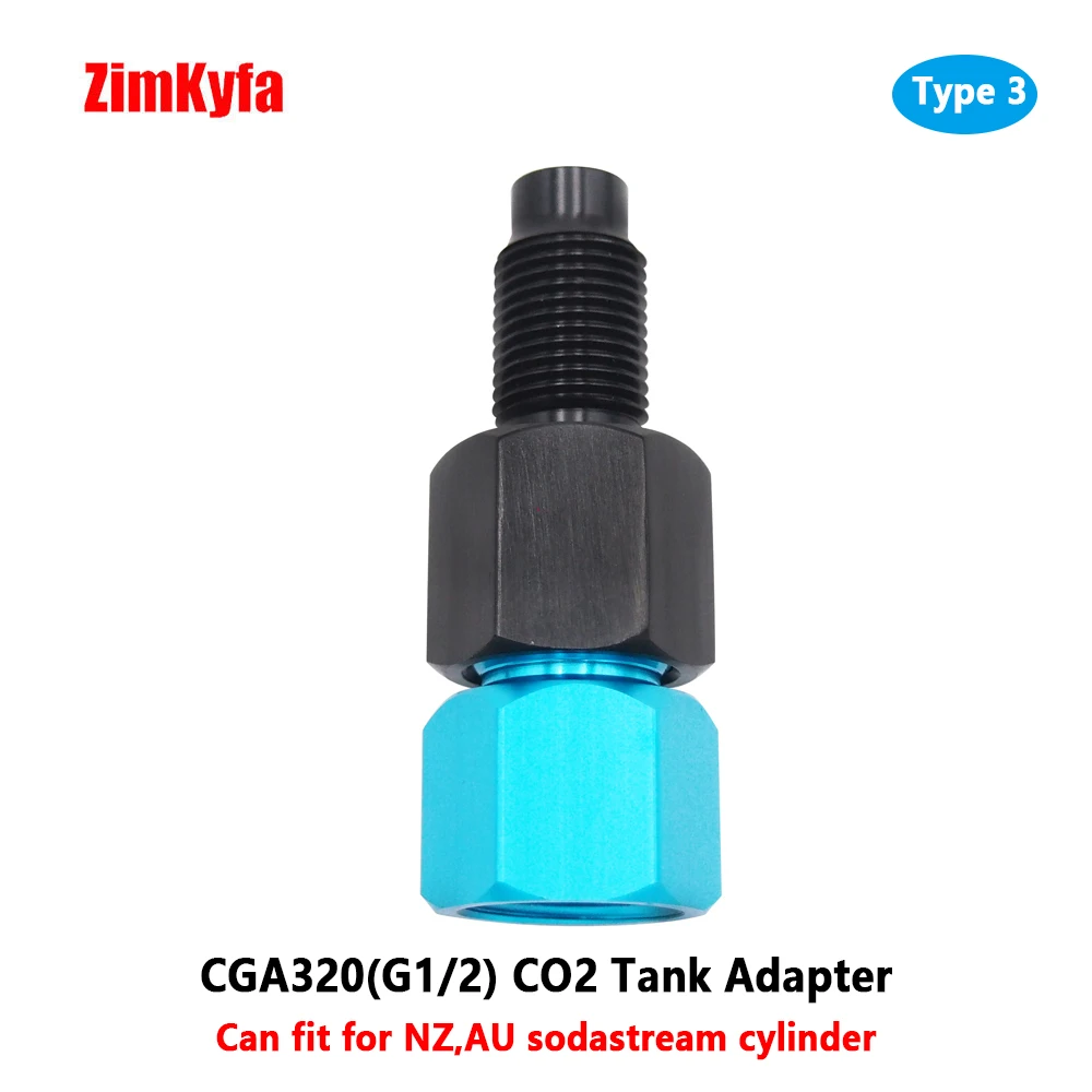 CO2 Adapter Gas Source Adaptor For Sodastream Cylinder Tr21-4,G1/2-14,CGA320 Bottle,M16x1.5 For 88g 90g Cylinder