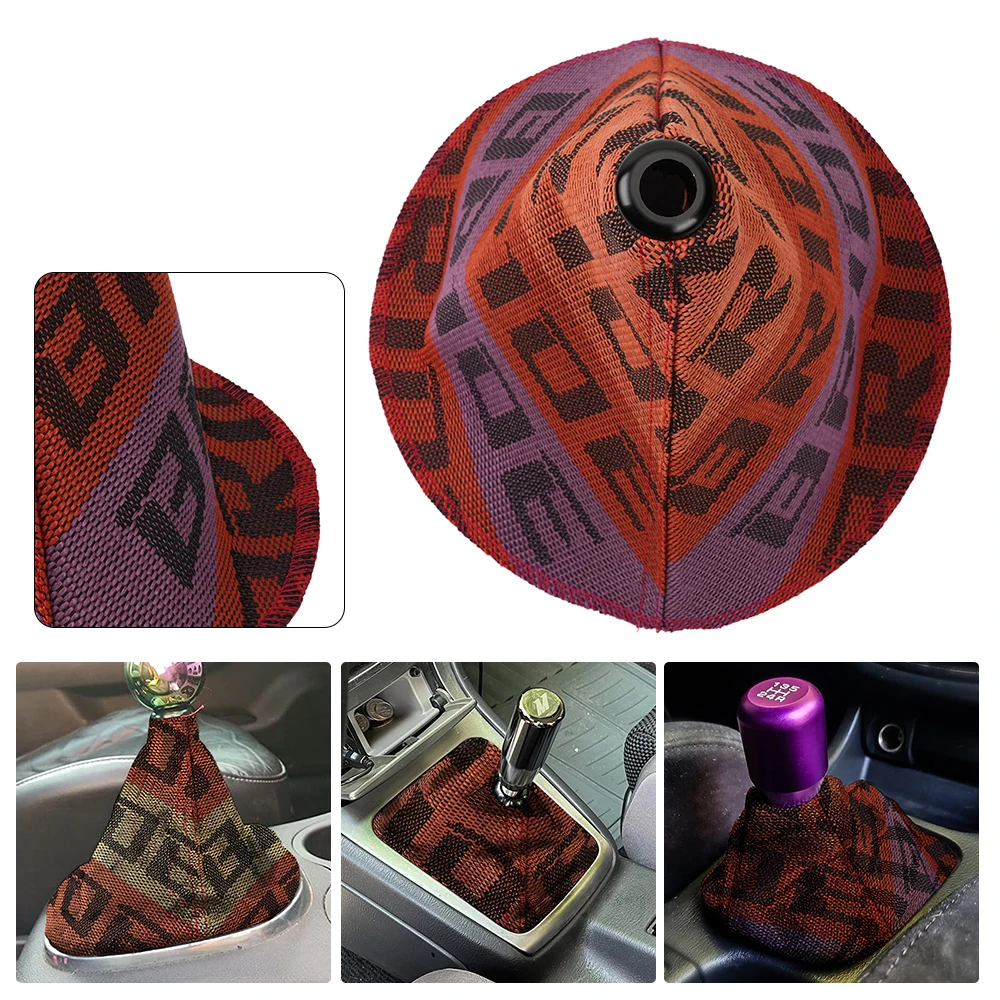 Bartoo-Universal JDM Style Bride RECARO Hyper Fabric Shift Knob Boot Cover Shifter Lever Collars Auto Inter Accessories SFN059