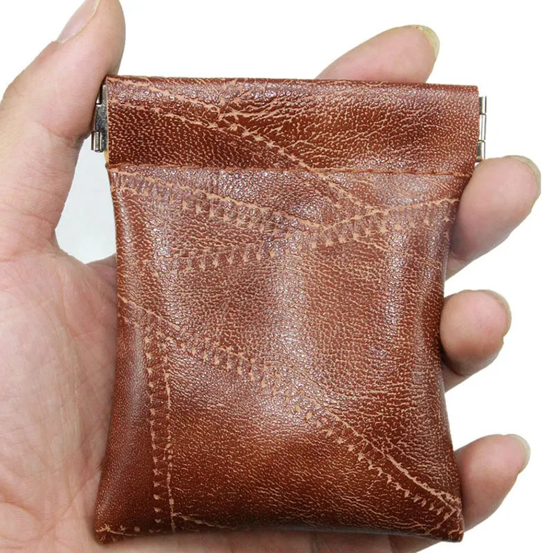 PU Leather Change Purse for Men Women Black Brown Mini Coin Card Holder Money Bag Small Storage Wallet 241029