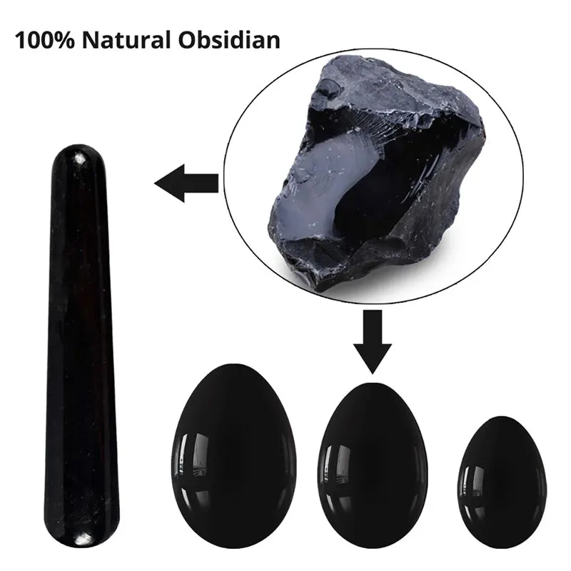 Gouache Stone Vaginal Massage Ball Yoni Egg Set Natural Rose Quartz Kegel Exercise Jade Egg Vaginal Muscle Tighten Jade Massager