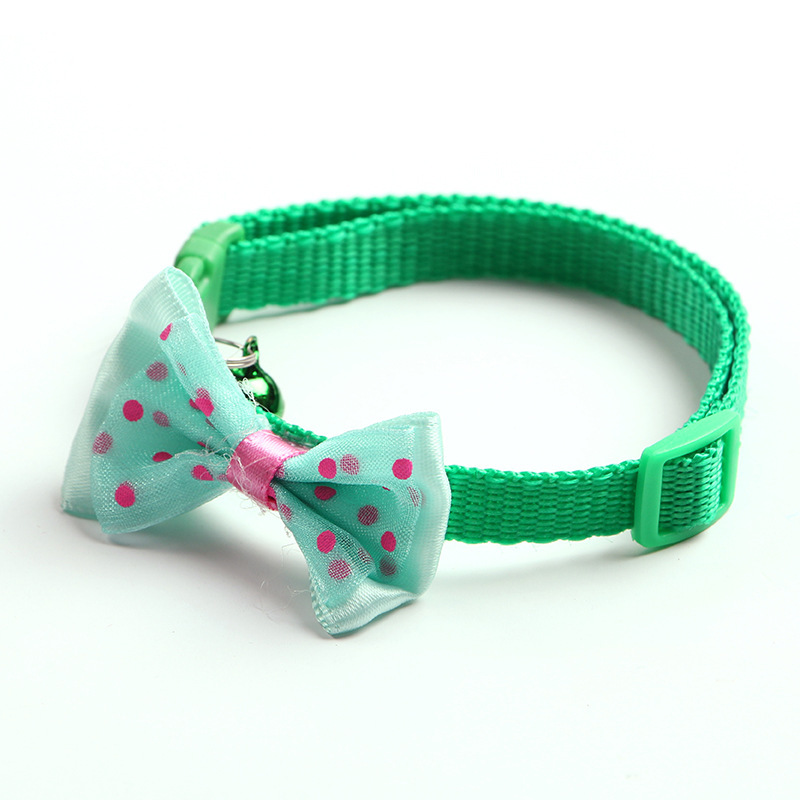 Colorful Cute Bowknot Bell Pet Collar Adjustable Buckle Cat Collar Pet Supplies Personalized Kitten Collar Small Dog Accessory