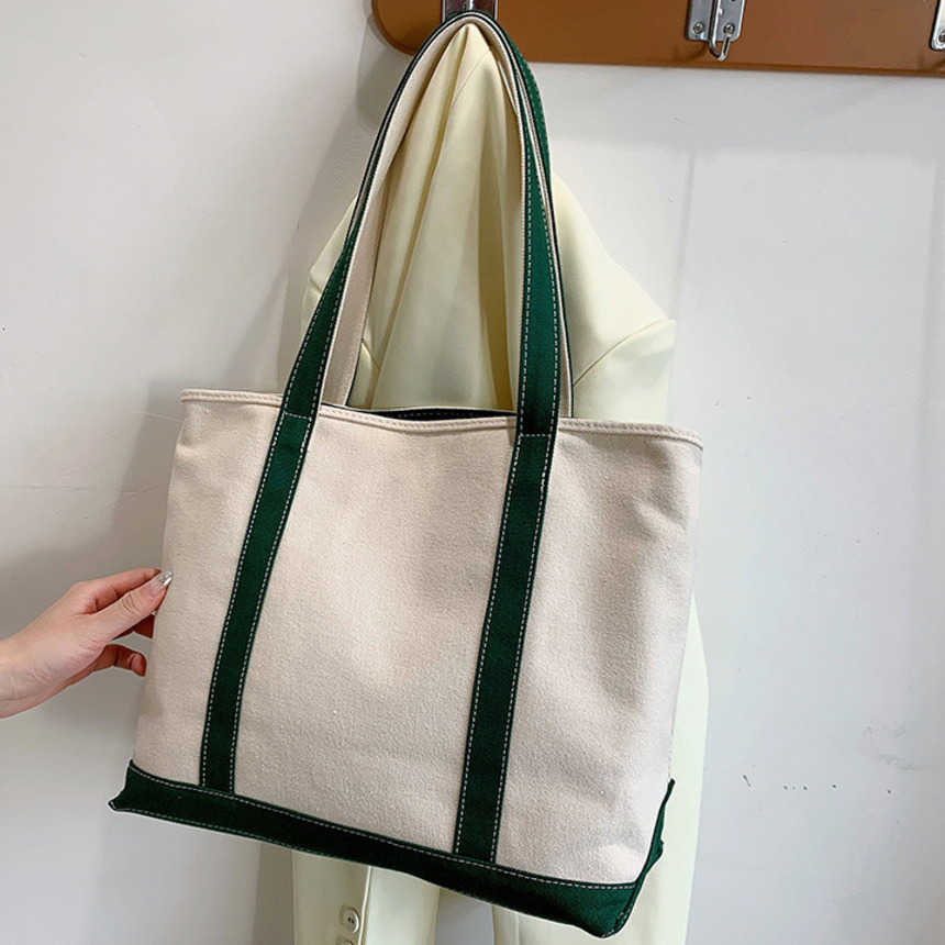 Shoulder Bags Canvas Shopping Bag For Women Casual Versatile Canvas Bag Student WoMens Bag Minimalist Tote Bag 241015