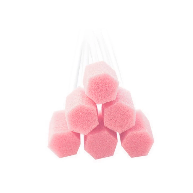 100pcs Disposable Oral Care Sponge Swab Tooth Cleaning Mouth Swabs With Stick