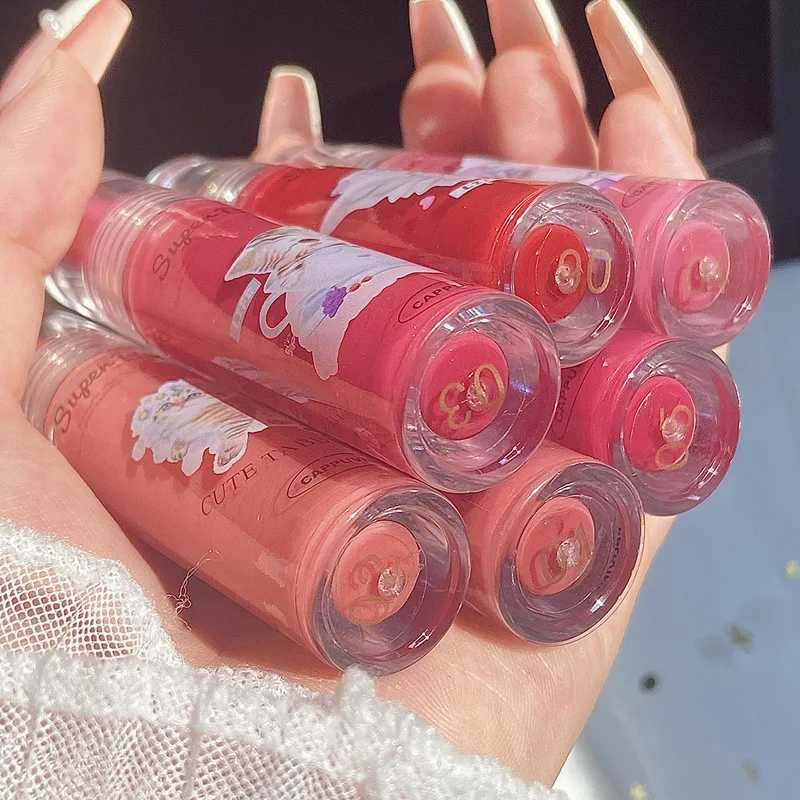 Cute Cat Mirror Liquid lipstick Waterproof Moisturizing Jelly lipstick Glossy Lasting Lip Free lipstick Cosmetics W241101