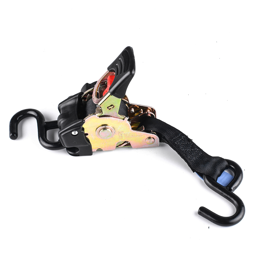 Trailer Tools Tie Down Strap S-hooks With Automatic Rollup Auto Retractable Easy To Carry Ratchet Motorcycle Accessories