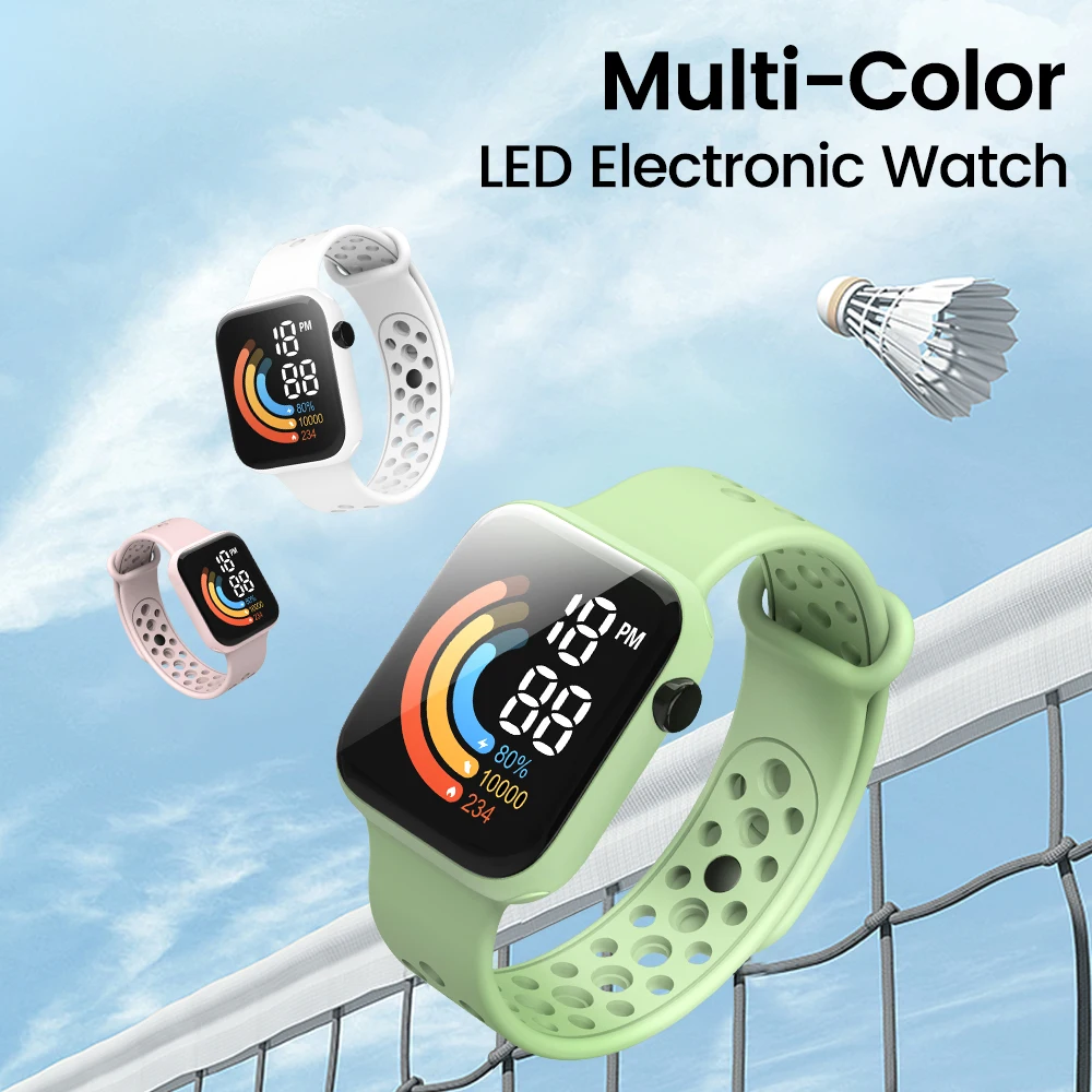 Children Kids Watch LED Digital Sports Watches Smart Clock Silicone Waterproof Wristwatch Electronic Watch for Boy Girls Student