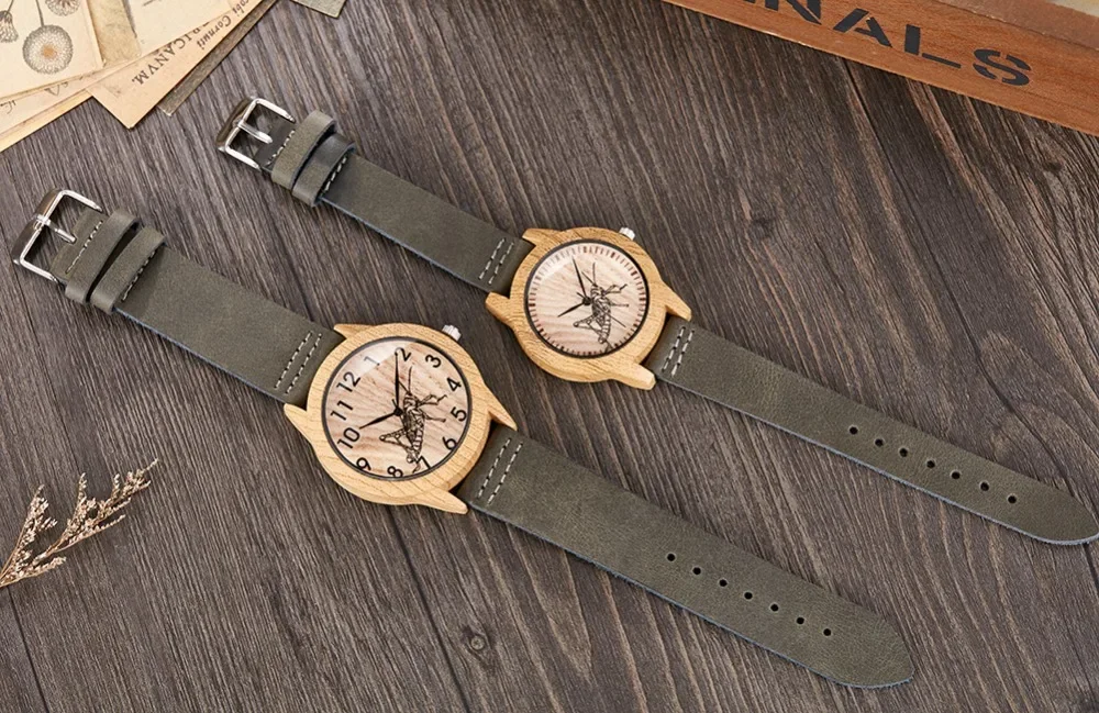2023 Creative Wood Watch Men Women Couple Quartz Imitate Bamboo Wooden 2025 Watch Minimalist new Watches Soft Brown Leather Wrist Clock