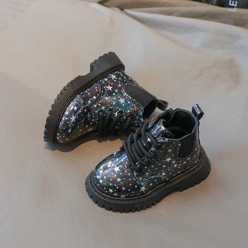 Childrens autumn boots star shining short and chubby zipper childrens short boots casual fashion neutral style childrens casual boys and girls shoes 2
