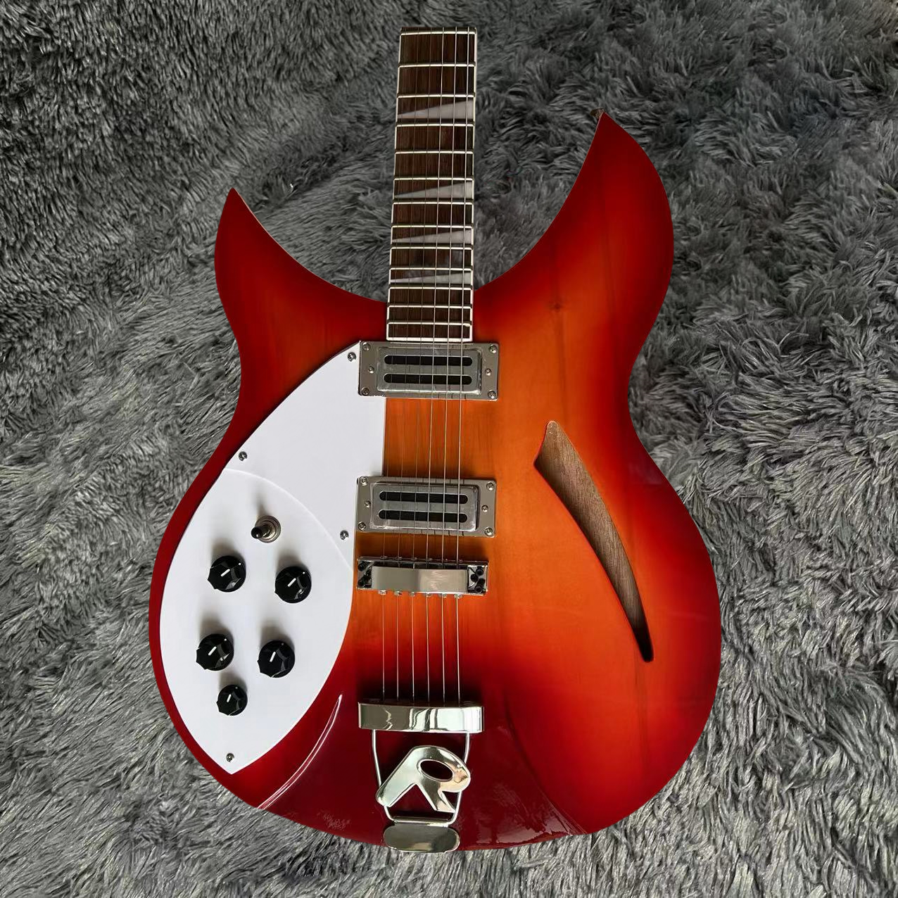 330 Electric Guitar, Semi Hollow Body, Cherry Sunburst Color, Rosewood Fingerboard, 6 Strings Guitarra,#11908
