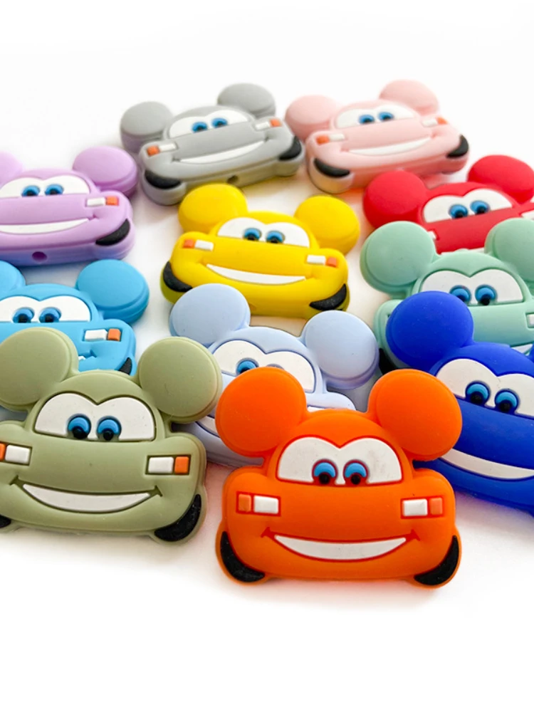 5pcs Automobile Silicone Beads BPA Free TOY new Baby Accessories Children Toys Beads Items Care Tools Teethers Dental 2025 Mother Kids