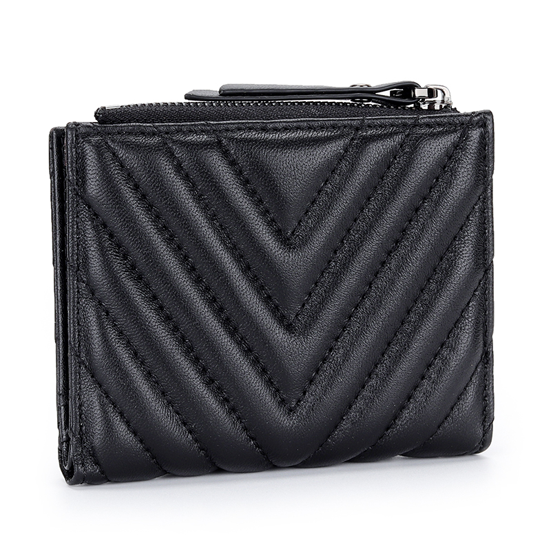 Leather Short Wallets Women's Sheepskin Ultra-thin Wallet Vertical Multi Clip Small Women Coins Purse Slimwallet Card Wallet