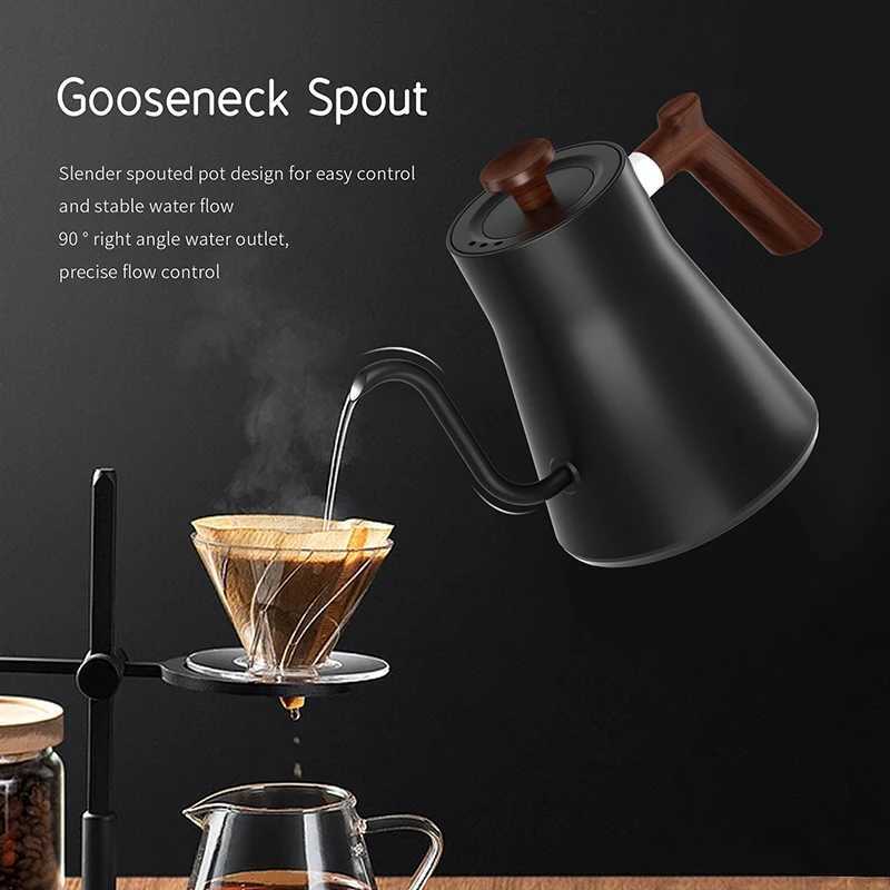 110V/220V Gooseneck Electric Kettle Intelligent Temperature Control Pot 1200W Fast Heating Kettle 304 Stainless Steel Inner Lining Pot 900ml Y241102