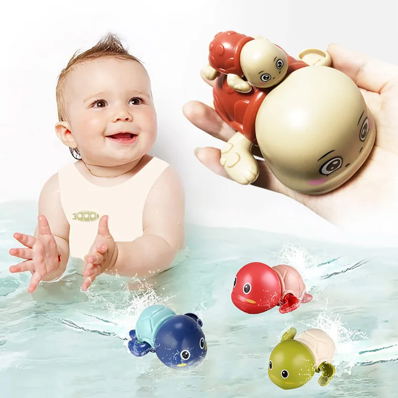 2025 Baby Bath Toys Bathtub Toddlers Swimming Pool new Mother and Child Turtle Water Floating Wind Up Toys for Infants Birthday Gifts