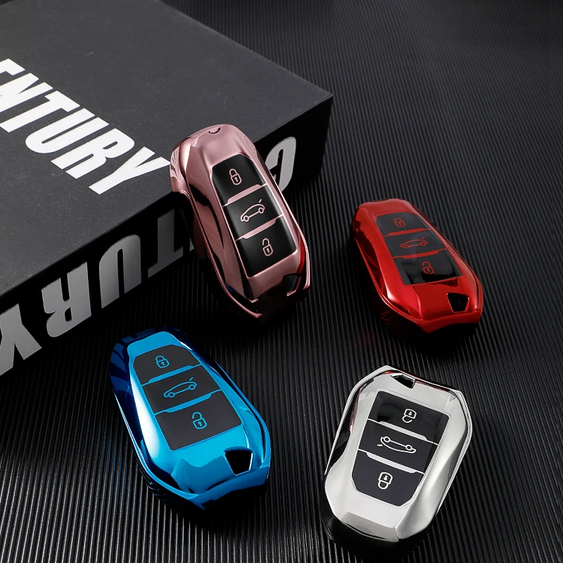 Car Key TPU Car Key Case Cover for Peugeot 308 408 508 2008 3008 4008 5008 Citroen C4 C6 C3-XR - Protective Fob Holder H250113